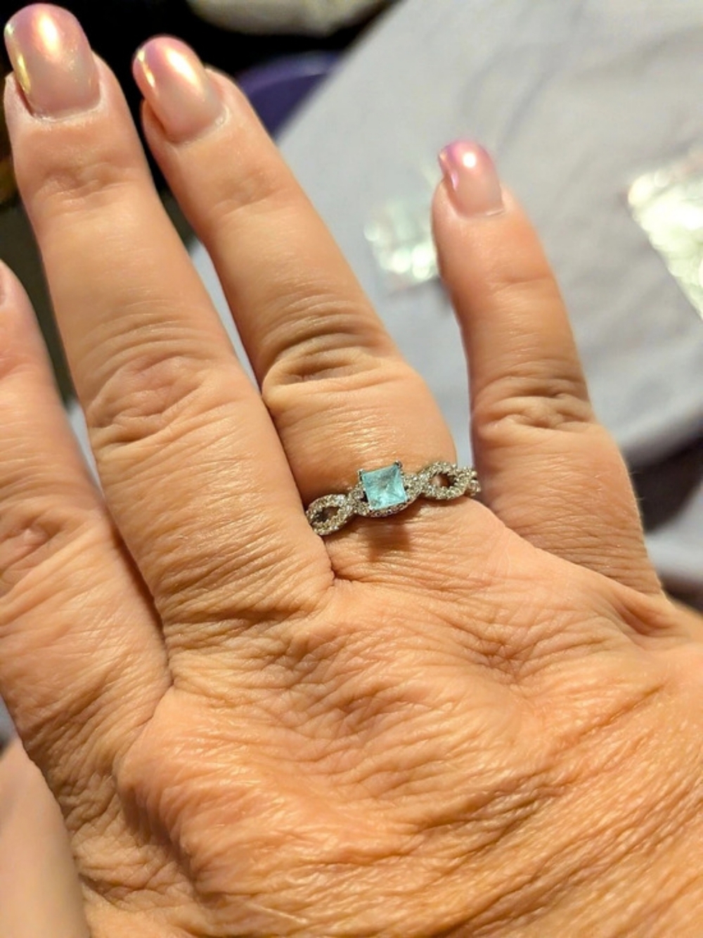 Triple Fusion Baby Blue Quartz Ring Baby Blue Quartz Ring Size 9 NWT